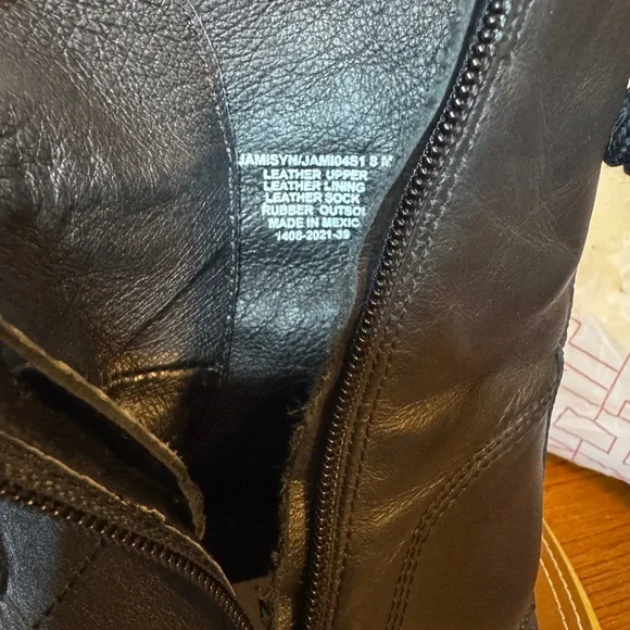 Steve Madden Jamisyn Black Buttery Leather Combat Boots 🥾 - Picture 7 of 10